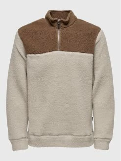 Εξοδος 😉 Only & Sons Άνδρες Μπλούζες Χωρίς Φερμουάρ Μπλούζα Remy 22023645 Μπεζ Regular Fit ⌛