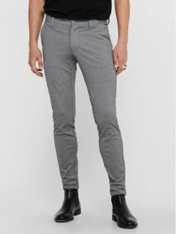Αγορά ⌛ Only & Sons Άνδρες Παντελόνια Chinos Παντελόνι Chino Mark 22010209 Γκρι Slim Fit ❤️
