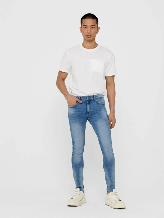 Εξοδος ⌛ Only & Sons Άνδρες Τζιν Warp 22018252 Μπλε Skinny Fit 🤩 - Image 2