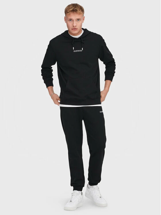 Εξοδος 👍 Only & Sons Άνδρες Μπλούζες Χωρίς Φερμουάρ Μπλούζα Elon 22023842 Μαύρο Regular Fit 😉 - Image 2