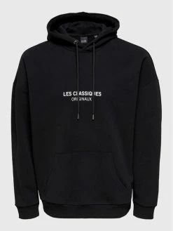 Κουπόνι 🧨 Only & Sons Άνδρες Μπλούζες Χωρίς Φερμουάρ Μπλούζα Les Classiques 22023888 Μαύρο Relaxed Fit 🔥