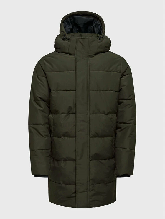 Ολοκαίνουργιο 💯 Only & Sons Άνδρες Πουπουλένια Μπουφάν Μπουφάν πουπουλένιο Carl Long 22020156 Πράσινο Regular Fit 💯 - Image 6