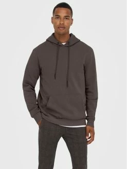 Τοπ 10 🌟 Only & Sons Άνδρες Μπλούζες Χωρίς Φερμουάρ Μπλούζα Ceres 22018685 Καφέ Regular Fit 🎁