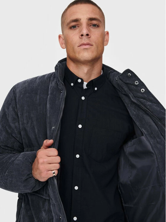 Το φθηνότερο 🧨 Only & Sons Άνδρες Χειμωνιάτικα Μπουφάν Μπουφάν χειμωνιάτικο Cash 22022505 Γκρι Regular Fit 🎁 - Image 5