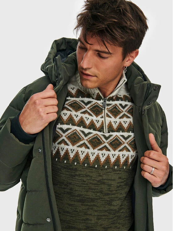 Αγορά 🌟 Only & Sons Άνδρες Πουπουλένια Μπουφάν Μπουφάν πουπουλένιο Cayson 22019598 Πράσινο Regular Fit 🎉 - Image 5