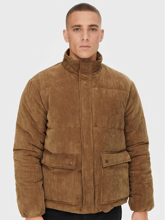 Εκπτωση ❤️ Only & Sons Άνδρες Χειμωνιάτικα Μπουφάν Μπουφάν χειμωνιάτικο Cash 22022505 Καφέ Regular Fit ⭐ - Image 4