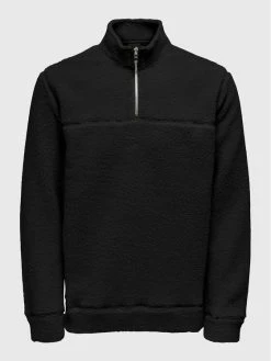 Ολοκαίνουργιο 😉 Only & Sons Άνδρες Μπλούζες Χωρίς Φερμουάρ Μπλούζα Remy 22023645 Μαύρο Regular Fit 🔔