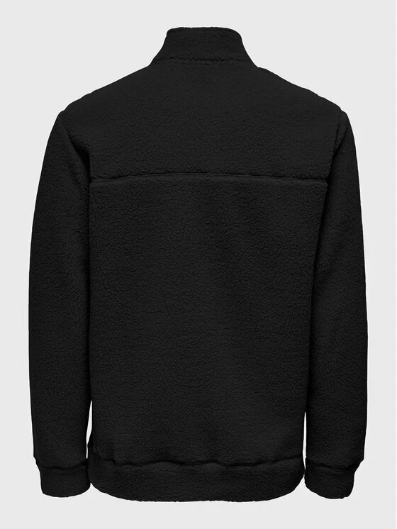 Ολοκαίνουργιο 😉 Only & Sons Άνδρες Μπλούζες Χωρίς Φερμουάρ Μπλούζα Remy 22023645 Μαύρο Regular Fit 🔔 - Image 2