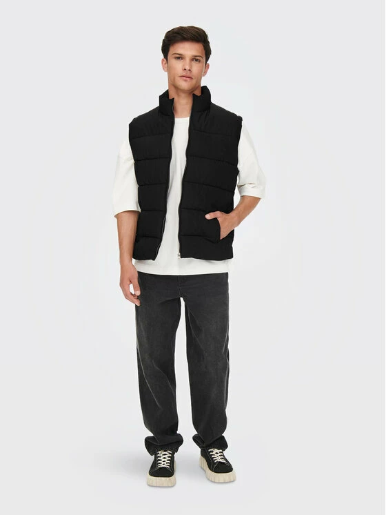 Προϋπολογισμός 😍 Only & Sons Άνδρες Γιλέκα Γιλέκο Melvin 22022232 Μαύρο Regular Fit 🛒 - Image 2