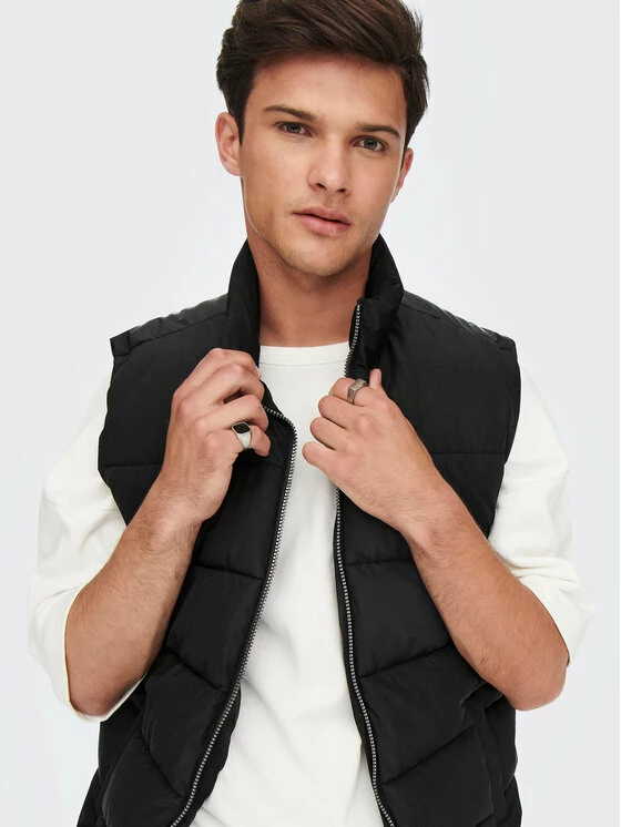 Προϋπολογισμός 😍 Only & Sons Άνδρες Γιλέκα Γιλέκο Melvin 22022232 Μαύρο Regular Fit 🛒 - Image 5