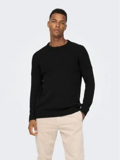 Κουπόνι 🔥 Only & Sons Άνδρες Πουλόβερ Sal Life 22024031 Μαύρο Regular Fit 🌟