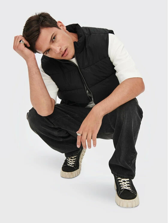 Προϋπολογισμός 😍 Only & Sons Άνδρες Γιλέκα Γιλέκο Melvin 22022232 Μαύρο Regular Fit 🛒 - Image 6