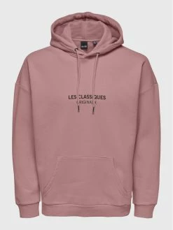 Η καλύτερη συμφωνία 🤩 Only & Sons Άνδρες Μπλούζες Χωρίς Φερμουάρ Μπλούζα Les Classiques 22023888 Ροζ Relaxed Fit 🥰