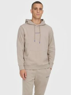 Συμφωνίες ⌛ Only & Sons Άνδρες Μπλούζες Χωρίς Φερμουάρ Μπλούζα Elon 22023842 Μπεζ Regular Fit 🔔