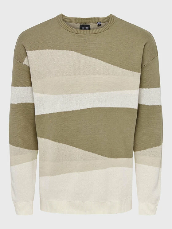 Η καλύτερη συμφωνία ✔️ Only & Sons Άνδρες Πουλόβερ Wave 22024833 Μπεζ Regular Fit 💯