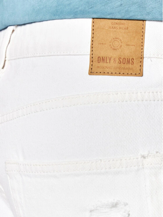 Συμφωνίες ❤️ Only & Sons Άνδρες Straight Leg Τζιν Avi 22022310 Λευκό Carrot Fit 🔔 - Image 4