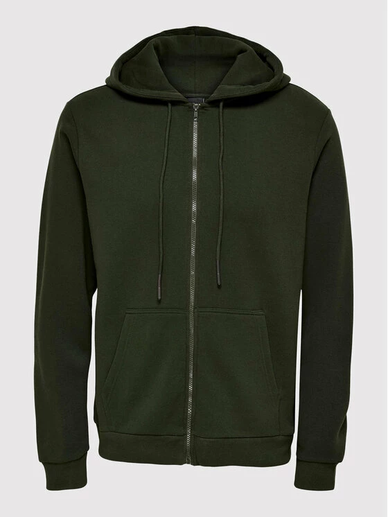 Φτηνός 🛒 Only & Sons Άνδρες Μπλούζες Με Κουκούλα Μπλούζα Ceres 22018684 Πράσινο Regular Fit 👏