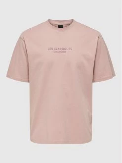 Εξοδος ✨ Only & Sons Άνδρες T-shirts T-Shirt Lesclassiques 22023894 Ροζ Regular Fit ✨