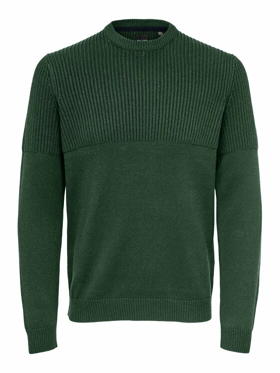 Νέος 👏 Only & Sons Άνδρες Πουλόβερ Al 22024031 Πράσινο Regular Fit 🛒 - Image 5