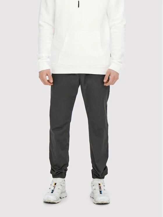 Best Pirce 🔔 Only & Sons Άνδρες Παντελόνια Joggers Jogger Linus 22018661 Γκρι Tapered Fit ⌛