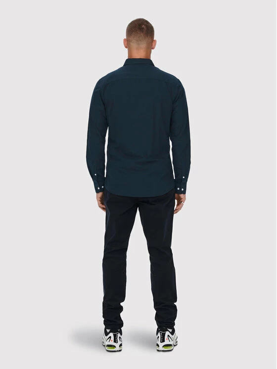 Εκπτωση 💯 Only & Sons Άνδρες Casual Πουκάμισα Πουκάμισο Alvaro 22006479 Σκούρο μπλε Slim Fit 🎉 - Image 3