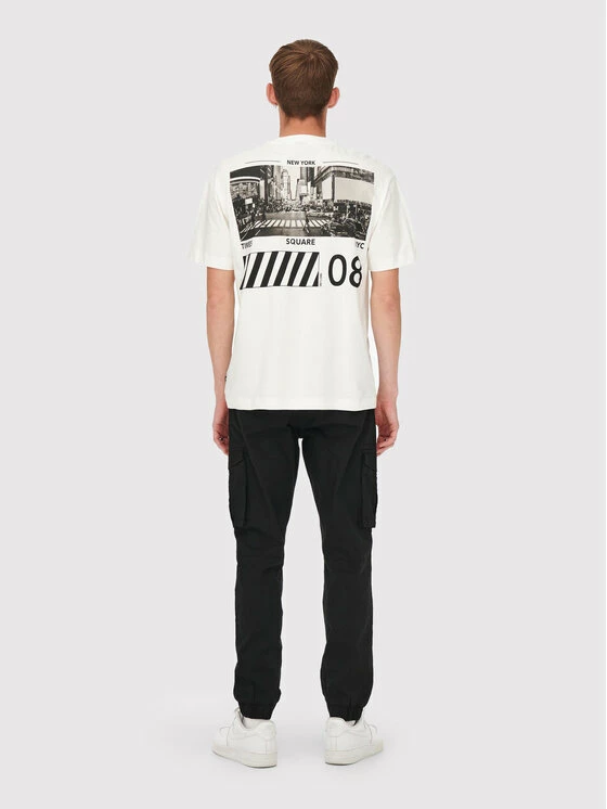 Ολοκαίνουργιο 🎁 Only & Sons Άνδρες T-shirts T-Shirt Gus 22022669 Λευκό Relaxed Fit 👍 - Image 2