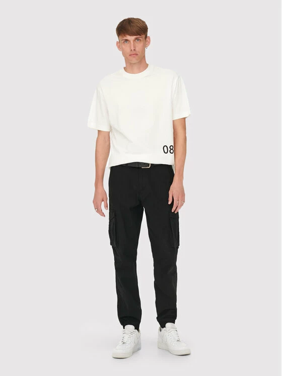 Ολοκαίνουργιο 🎁 Only & Sons Άνδρες T-shirts T-Shirt Gus 22022669 Λευκό Relaxed Fit 👍 - Image 3