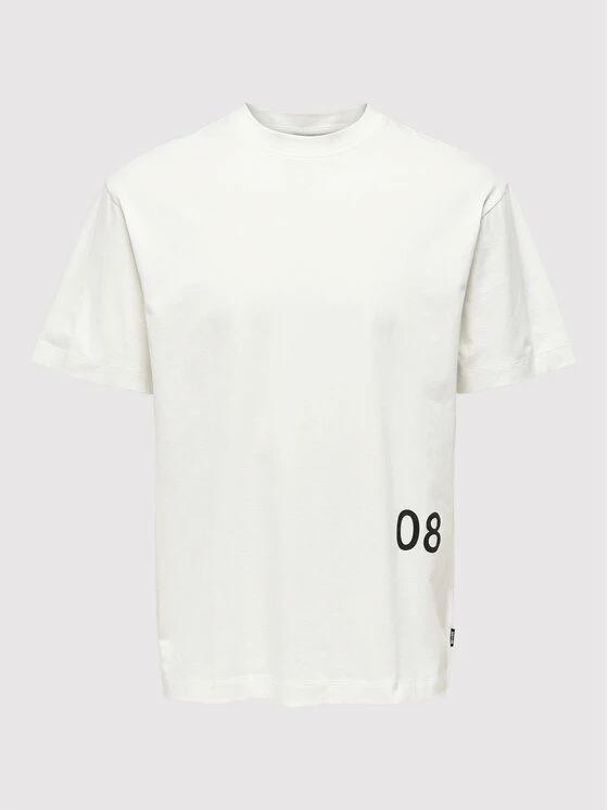 Ολοκαίνουργιο 🎁 Only & Sons Άνδρες T-shirts T-Shirt Gus 22022669 Λευκό Relaxed Fit 👍 - Image 6