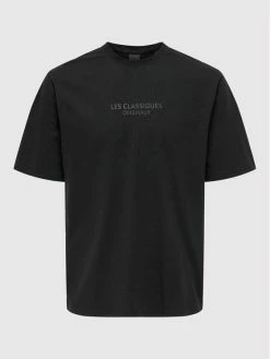 Πολύ καλή προσφορά 🧨 Only & Sons Άνδρες T-shirts T-Shirt Lesclassiques 22023894 Μαύρο Regular Fit ❤️
