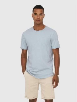 Flash Sale 👏 Only & Sons Άνδρες T-shirts T-Shirt Benne 22017822 Μπλε Regular Fit ⭐