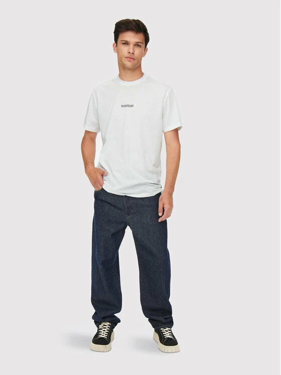 Εξοδος ❤️ Only & Sons Άνδρες T-shirts T-Shirt Musk 22023843 Λευκό Regular Fit 🔥 - Image 2