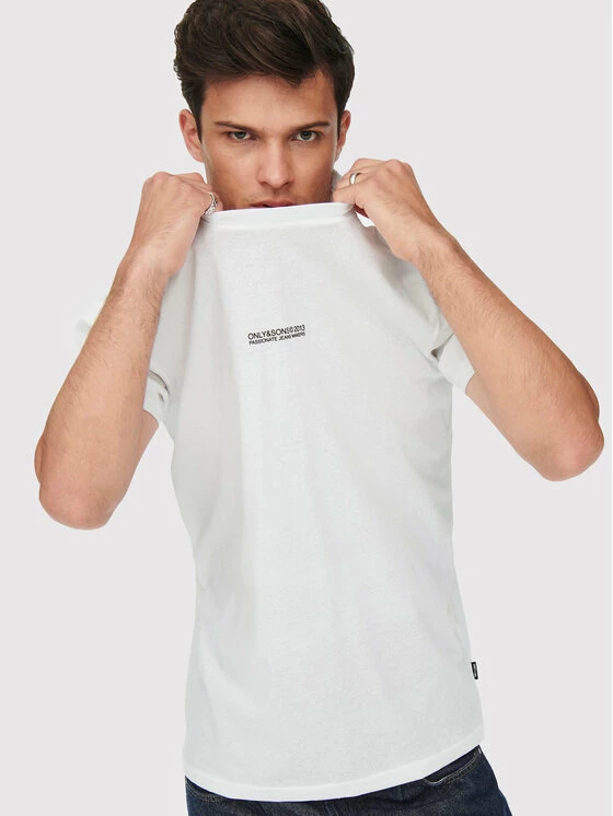 Εξοδος ❤️ Only & Sons Άνδρες T-shirts T-Shirt Musk 22023843 Λευκό Regular Fit 🔥 - Image 5