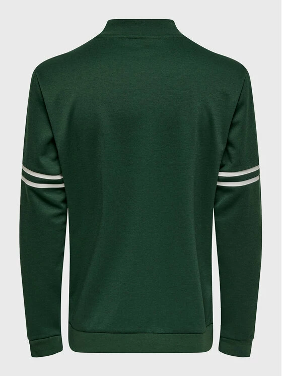 Νέος ❤️ Only & Sons Άνδρες Μπλούζες Με Φερμουάρ Μπλούζα Squid 22023683 Πράσινο Regular Fit 🌟 - Image 2