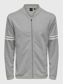 Η καλύτερη συμφωνία 💯 Only & Sons Άνδρες Μπλούζες Με Φερμουάρ Μπλούζα Squid 22023683 Γκρι Regular Fit 🔥