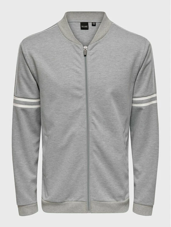 Η καλύτερη συμφωνία 💯 Only & Sons Άνδρες Μπλούζες Με Φερμουάρ Μπλούζα Squid 22023683 Γκρι Regular Fit 🔥